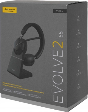 Наушники с микрофоном Jabra Evolve2 65, Link380a MS Stereo Stand Black