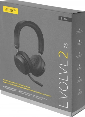 Наушники с микрофоном Jabra Evolve2 75, Link380a MS Stereo Black