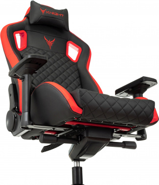Кресло игровое Knight Titan черный, красный ромбик эко.кожа с подголов. крестовина металл