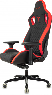 Кресло игровое Knight Titan черный, красный ромбик эко.кожа с подголов. крестовина металл