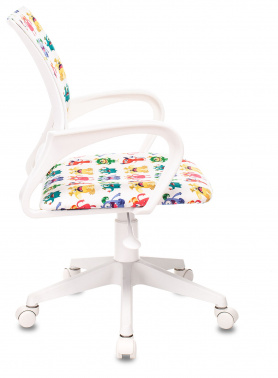 Кресло детское Бюрократ BUROKIDS 1 W белый монстры крестовина пластик пластик белый