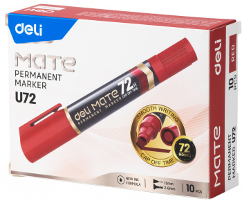 Маркер перманентный Deli  EU72-RD