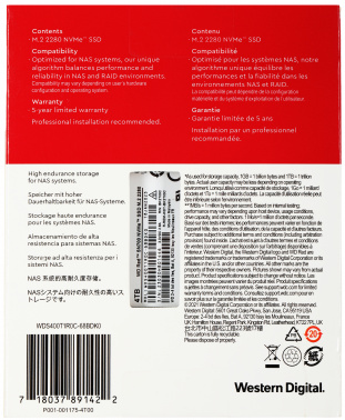 Накопитель SSD WD Original PCIe 3.0 x4 4TB WDS400T1R0C