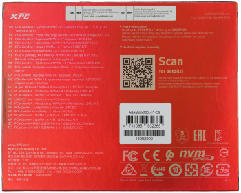 Накопитель SSD A-Data PCIe 4.0 x4 1TB AGAMMIXS50L-1T-CS