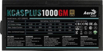 Блок питания Aerocool ATX 1000W KCAS PLUS 1000GM V2