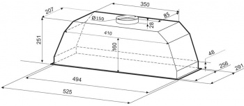 Вытяжка встраиваемая Krona Ameli 600 PB