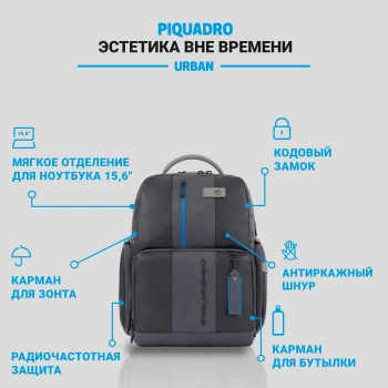 Рюкзак Piquadro Urban CA4550UB00BM/NGR черный/серый кожа