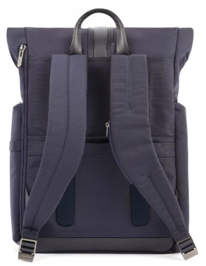 Рюкзак мужской Piquadro Brief2 CA5949BR2/BLU роллтоп синий нейлон/натур.кожа
