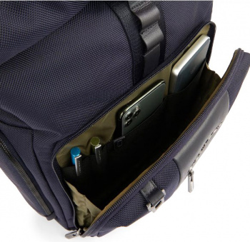 Рюкзак мужской Piquadro Brief2 CA5949BR2/BLU роллтоп синий нейлон/натур.кожа