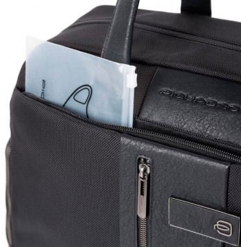 Сумка дорожная Piquadro Brief2 BV4447BR2/N черная нейлон/натур.кожа
