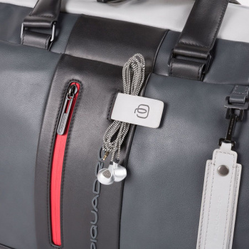 Сумка дорожная Piquadro Urban BV4447UB00/GRN серая/черная натур.кожа