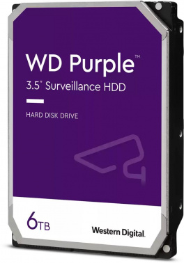 Жесткий диск WD SATA-III 6Tb WD63PURZ Video Streaming Purple (5640rpm) 256Mb 3.5