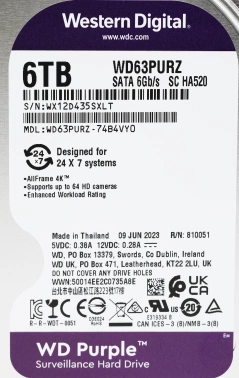 Жесткий диск WD SATA-III 6TB  WD63PURZ