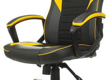 Кресло игровое Zombie GAME 16 черный, желтый текстиль, эко.кожа крестовина пластик