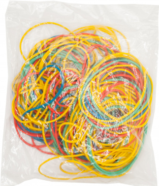 Резинки для купюр Buro d=60мм 1.5мм 100гр ассорти пластиковый пакет