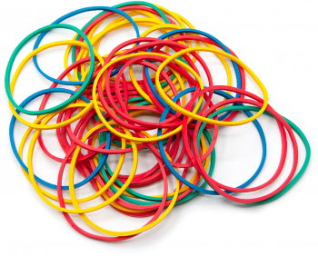 Резинки для купюр Buro d=60мм 1.5мм 1000гр ассорти пластиковый пакет