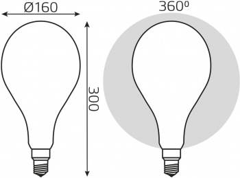 Лампа светодиодная Gauss Filament  179202210-D