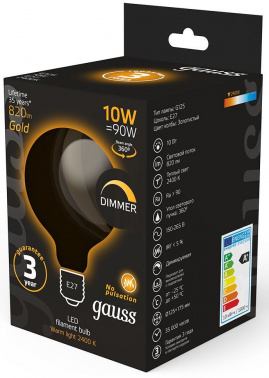 Лампа светодиодная Gauss Filament  158802010-D