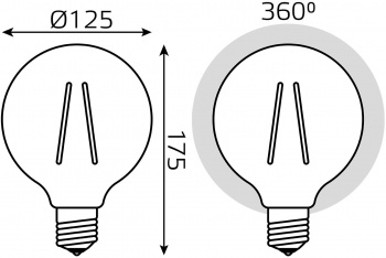 Лампа светодиодная Gauss Filament  158802010-D