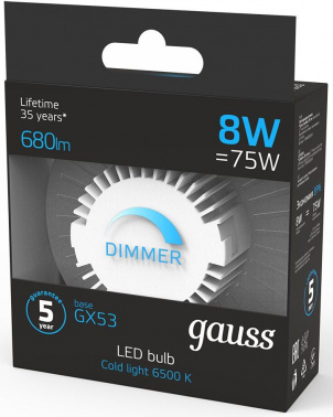 Лампа светодиодная Gauss  108408308-D