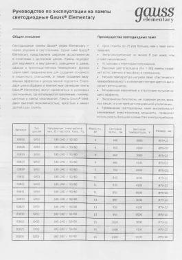Лампа светодиодная Gauss Elementary  83835