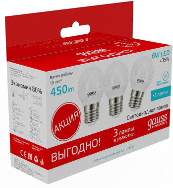 Лампа светодиодная Gauss Elementary  53226T