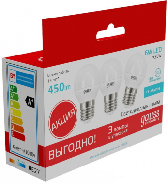 Лампа светодиодная Gauss Elementary  53226T