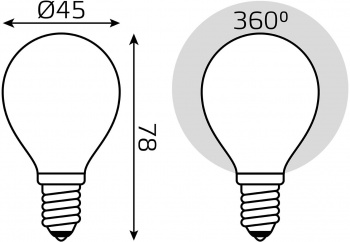 Лампа светодиодная Gauss Filament  105201109-D