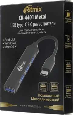 Разветвитель USB 3.0 Ritmix CR-4401