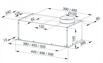 Вытяжка встраиваемая Weissgauff Alpha 50 PB WH