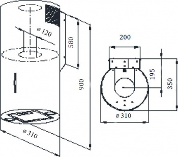 Вытяжка каминная Weissgauff Tubus 90 Black Edition