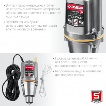 Насос садовый Зубр Родничок-Н НВН-25