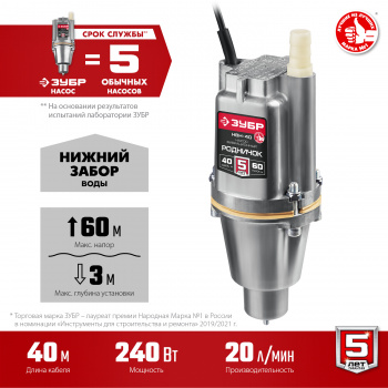 Насос садовый Зубр Родничок-Н НВН-40