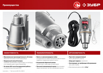 Насос садовый Зубр Родничок-Н НВН-40