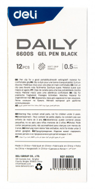 Ручка гелев. Deli Daily E6600SBlack