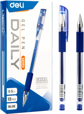 Ручка гелев. Deli Daily E6600SBlue