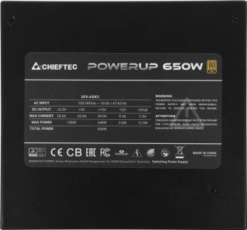 Блок питания Chieftec ATX 650W PowerUp GPX-650FC
