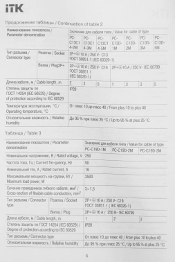 Шнур питания ITK PC-C13D-1M