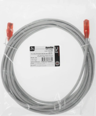 Патч-корд Hyperline PC-LPM-UTP-RJ45-RJ45-C5E-5M-LSZH-GY