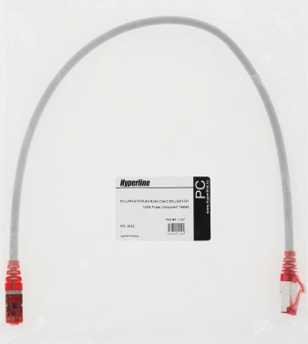 Патч-корд Hyperline PC-LPM-STP-RJ45-RJ45-C5E-0.5M-LSZH-GY