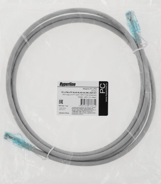 Патч-корд Hyperline PC-LPM-UTP-RJ45-RJ45-C6-2M-LSZH-GY