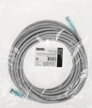 Патч-корд Hyperline PC-LPM-UTP-RJ45-RJ45-C6-10M-LSZH-GY