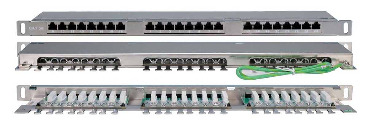 Патч-панель Hyperline PPHD-19-24-8P8C-C5E-SH-110D 19 0,5U 24xRJ45 кат.5e FTP