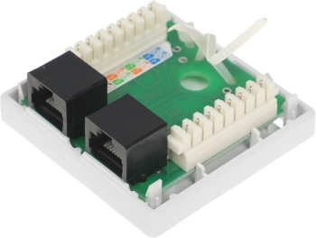 Розетка Hyperline SB1-2-8P8C-C5E-WHRJ45 2 кат.5E UTP бел. (упак.:1шт)