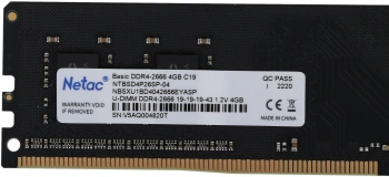 Память DDR4 4Gb 2666MHz Netac  NTBSD4P26SP-04