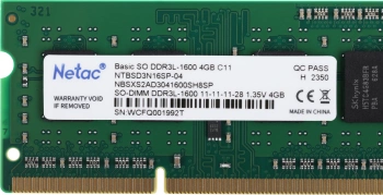 Память DDR3L 4Gb 1600MHz Netac  NTBSD3N16SP-04