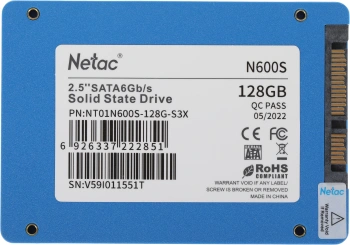 Накопитель SSD Netac SATA-III 128GB NT01N600S-128G-S3X