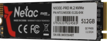 Накопитель SSD Netac PCIe 3.0 x4 512GB NT01N930E-512G-E4X