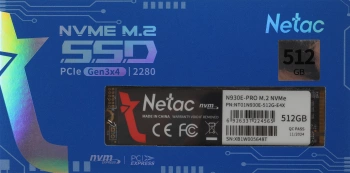 Накопитель SSD Netac PCIe 3.0 x4 512GB NT01N930E-512G-E4X