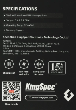 Накопитель SSD Kingspec SATA-III 512GB P3-512